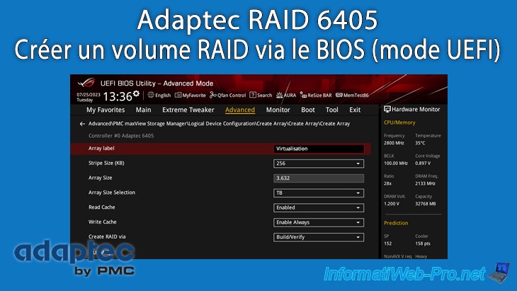 Créer un volume RAID via le BIOS d'une carte mère Asus ROG en mode UEFI ...