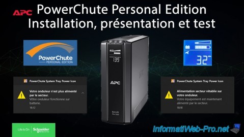 Installation, présentation et test de l'UPS avec APC PowerChute Personal Edition