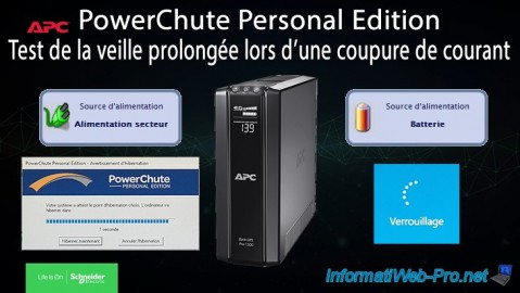 APC PowerChute Personal Edition - Test veille prolongée lors d'une coupure de courant