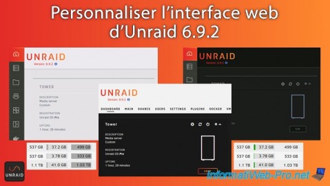 Personnaliser l'interface web d'Unraid 6.9.2