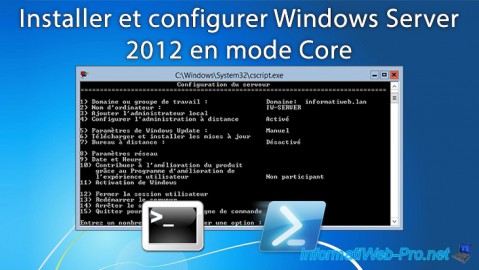 Installer et configurer Windows Server 2012 en mode Core