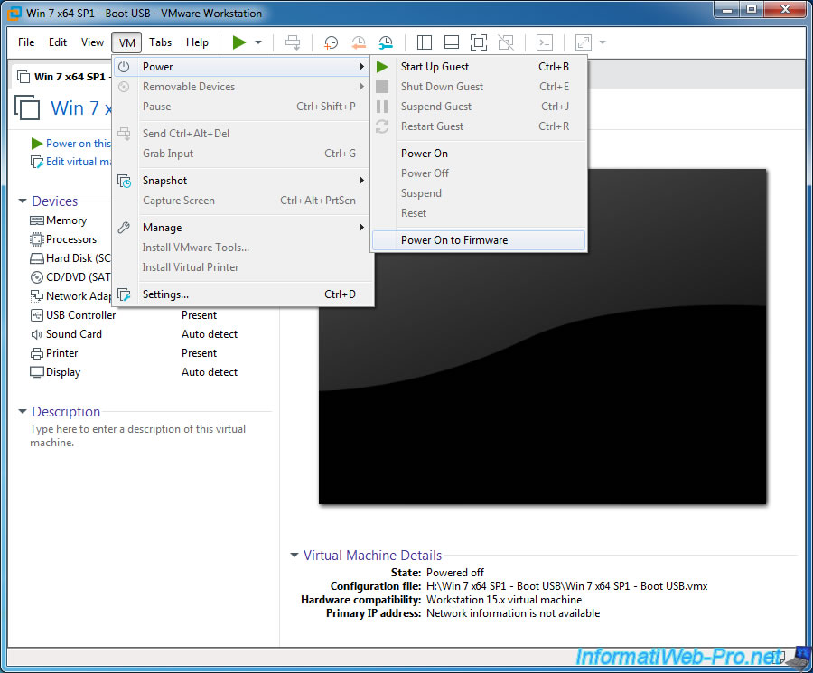 Boot on an USB key from a virtual machine with VMware Workstation 16 15 - VMware - Tutorials - InformatiWeb Pro